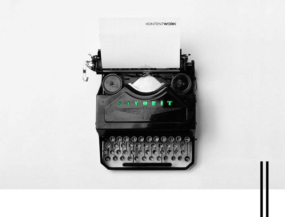 Schreibmaschine, Kontentwerk, Neon Grün